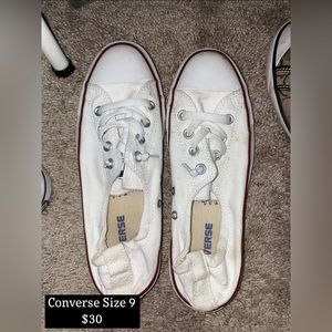 white Stretchy heel Converse size 9
